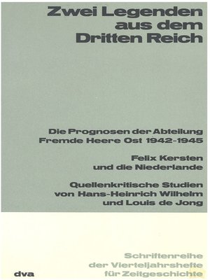 cover image of Zwei Legenden aus dem Dritten Reich